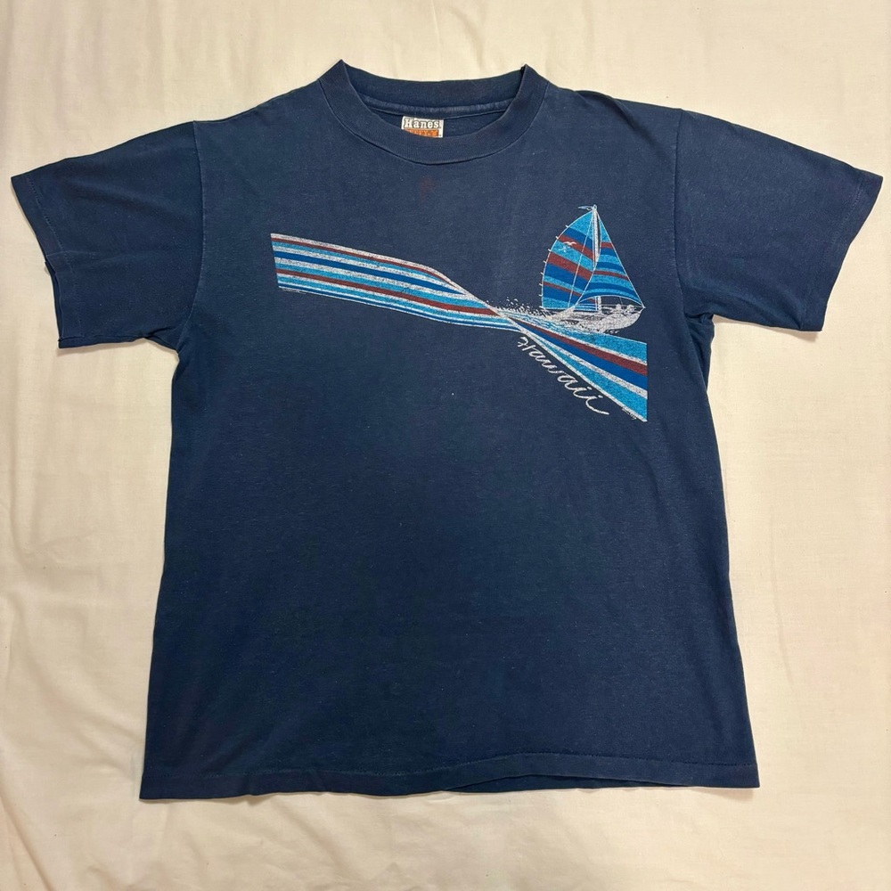 Vintage Hawaiian Faded Navy Tshirt